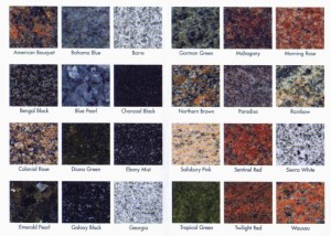 Different colors of Granite in Houston